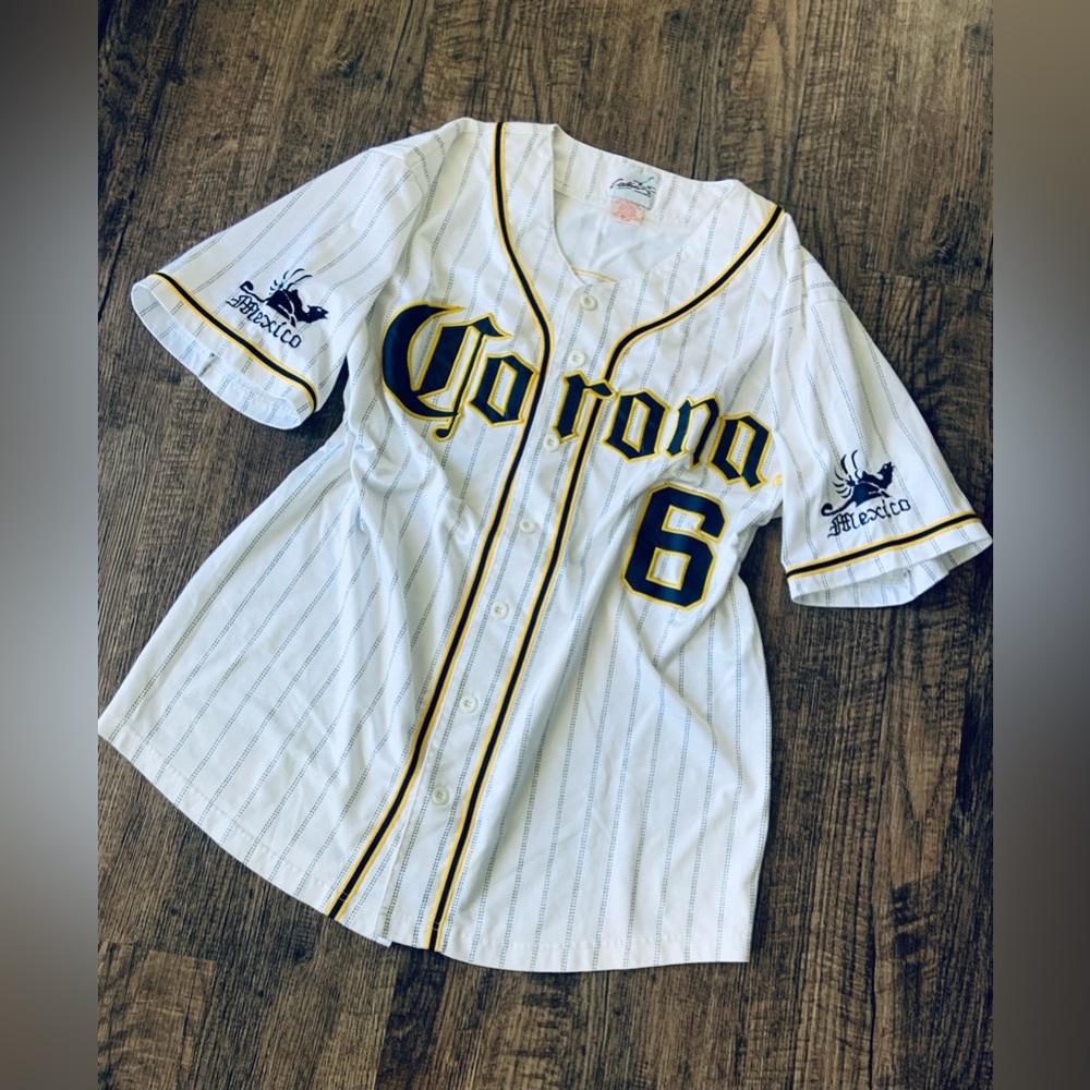 * Vintage ~ Corona Extra Mexico Baseball Jersey **by: Calhoun Sportswear ~ EUC - Picture 8 of 10